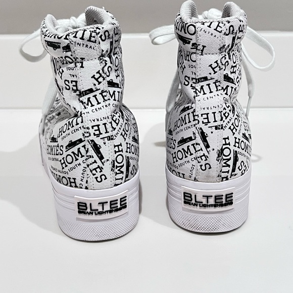 Brian Lichtenberg BLTEE Homies Platform Printed Canvas Hightop Sneakers - Size 7 - Picture 5 of 12